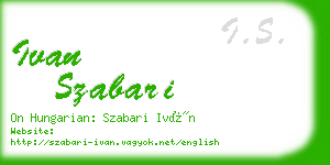 ivan szabari business card